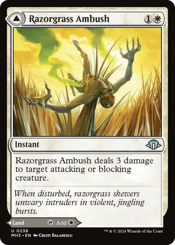 Razorgrass Ambush // Razorgrass Field 238/319 (Modern Horizons 3)