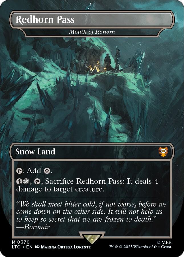 Redhorn Pass Mouth of Ronom Borderless 370 (Commander: The Lord of the Rings: Tales of Middle-earth)  - Borderless Foil