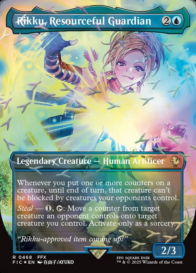 Rikku, Resourceful Guardian 468/100 (Commander: FINAL FANTASY) - Borderless Chocobo Track Foil
