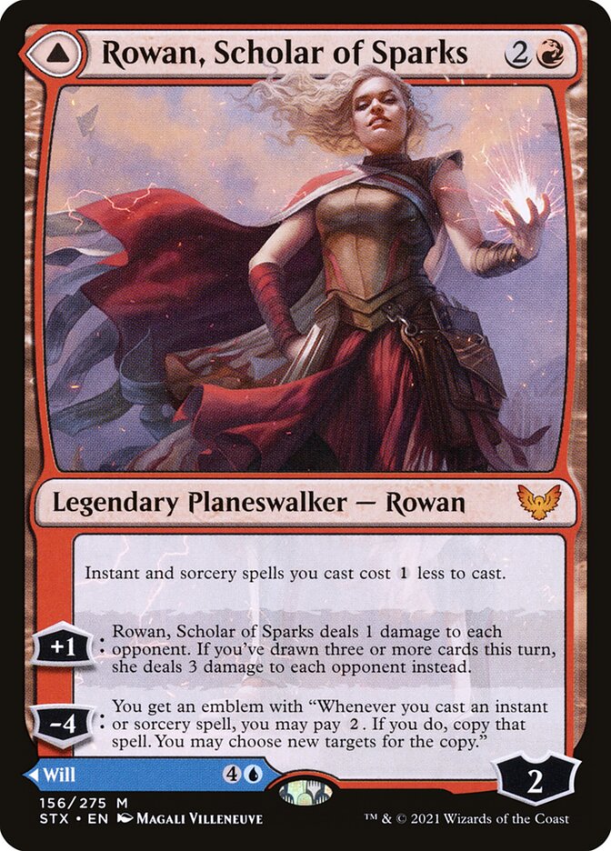 Rowan, Scholar of Sparks // Will, Scholar of Frost 156 (Strixhaven: School of Mages)  - Foil