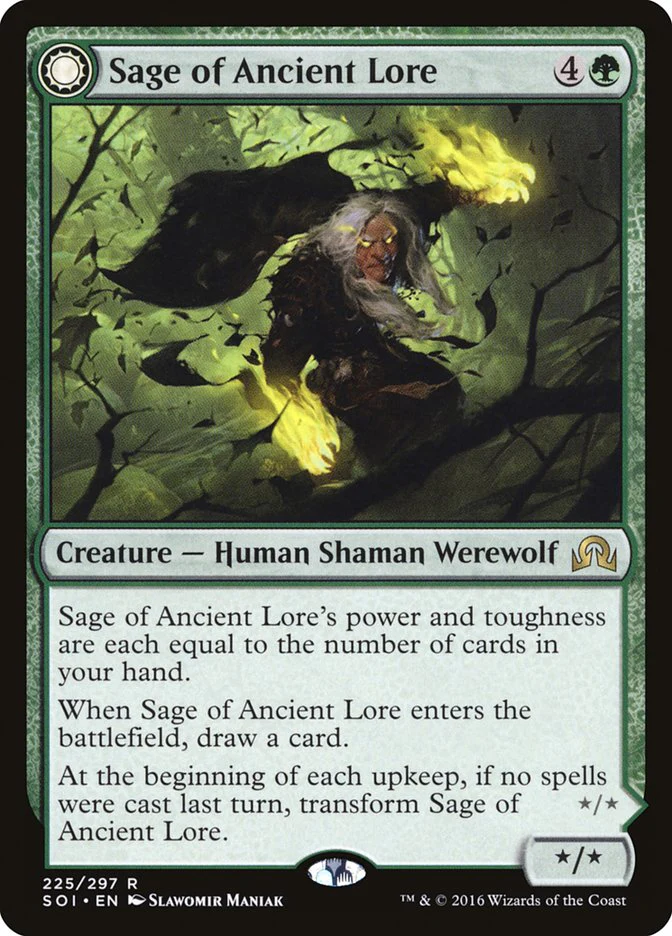 Sage of Ancient Lore // Werewolf of Ancient Hunger 225/297 (Shadows over Innistrad)