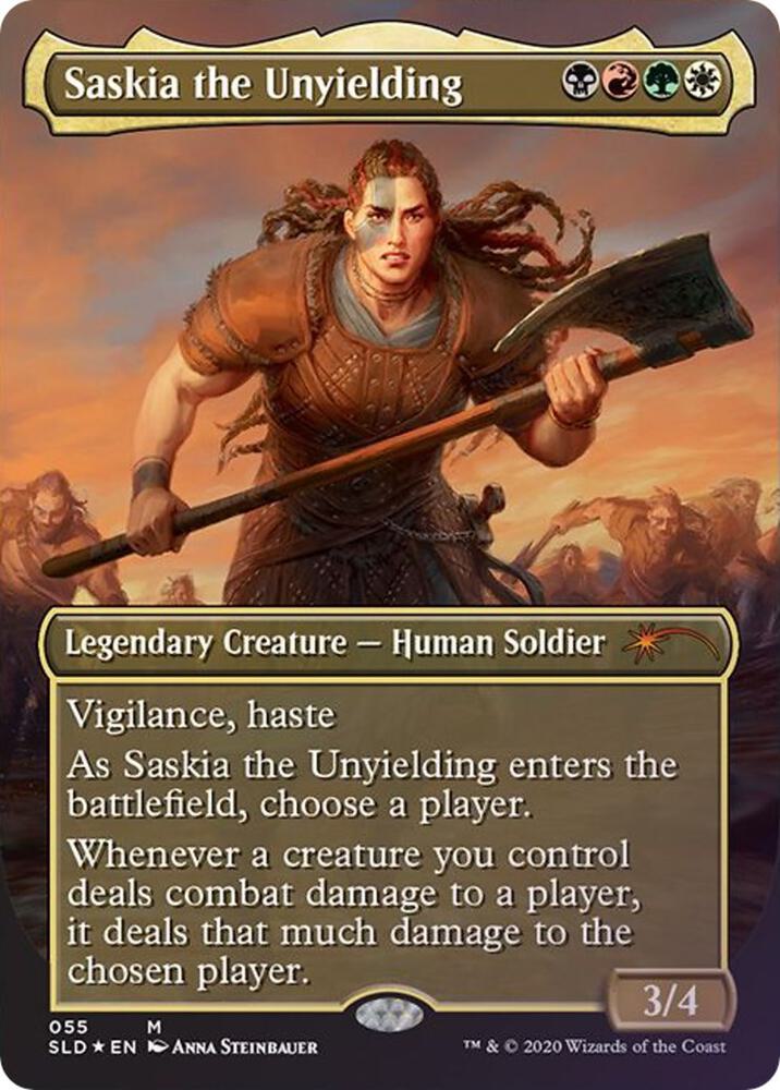 Saskia the Unyielding 55/1 (Secret Lair Drop Series)  - Borderless Foil