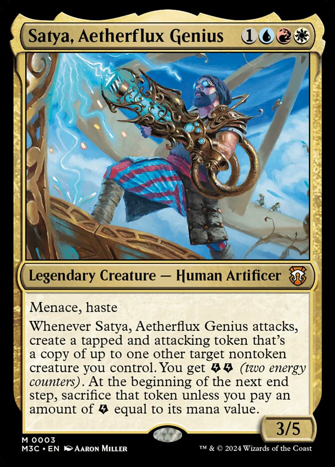 Satya, Aetherflux Genius 3 (Commander: Modern Horizons 3)  - Foil