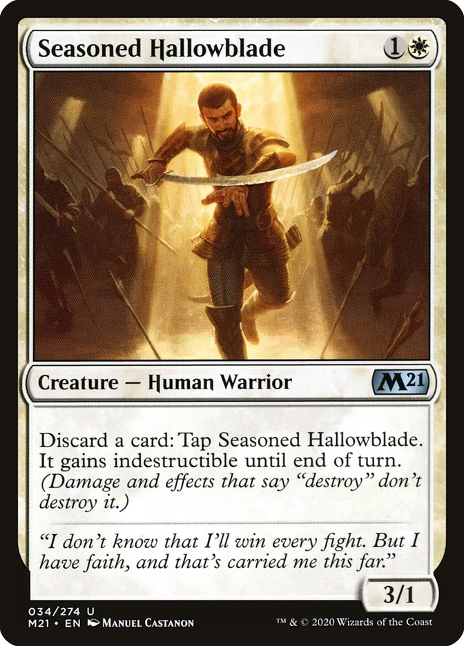 Seasoned Hallowblade 34/274 (Core Set 2021)  - Foil