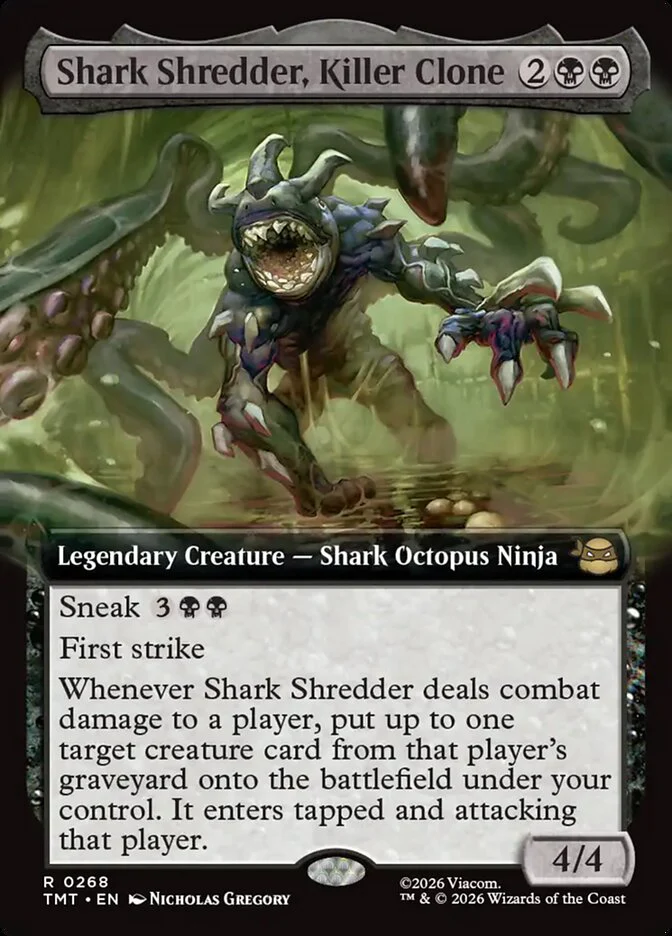 Shark Shredder, Killer Clone 268/190 (Teenage Mutant Ninja Turtles)  - Extended Art Foil