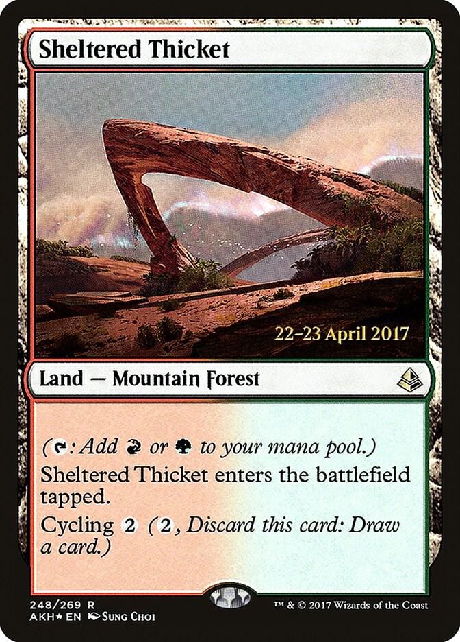 Sheltered Thicket 248s/77 (Prerelease Cards)  - Foil
