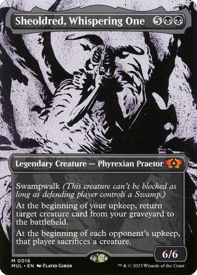 Sheoldred, Whispering One 16/65 (March of the Machine: Multiverse Legends) - Borderless Foil