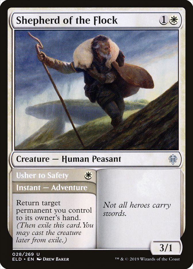 Shepherd of the Flock // Usher to Safety 28/269 (Throne of Eldraine)