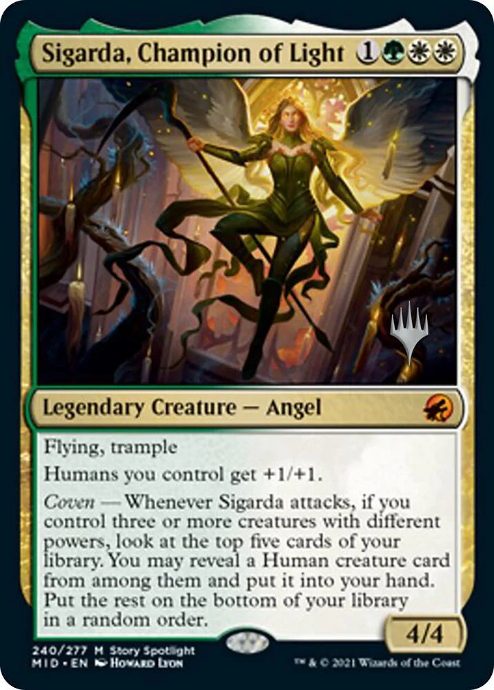 Sigarda Champion of Light 240 (Promo Pack: Innistrad: Midnight Hunt)  - Foil