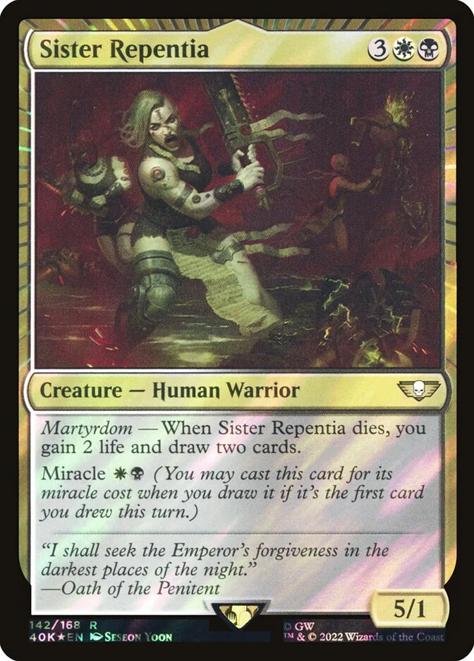 Sister Repentia  142★/617 (Universes Beyond: Warhammer 40,000)  - Surge Foil
