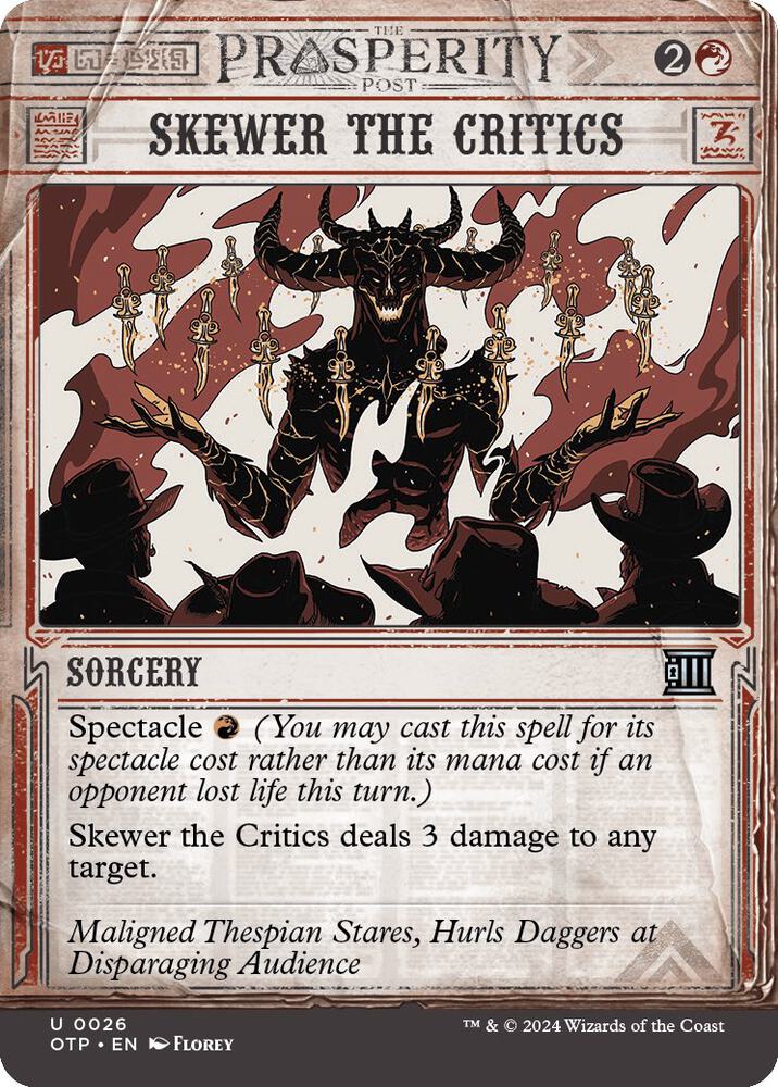 Skewer the Critics 26/65 (Outlaws of Thunder Junction: Breaking News)  - Showcase Foil