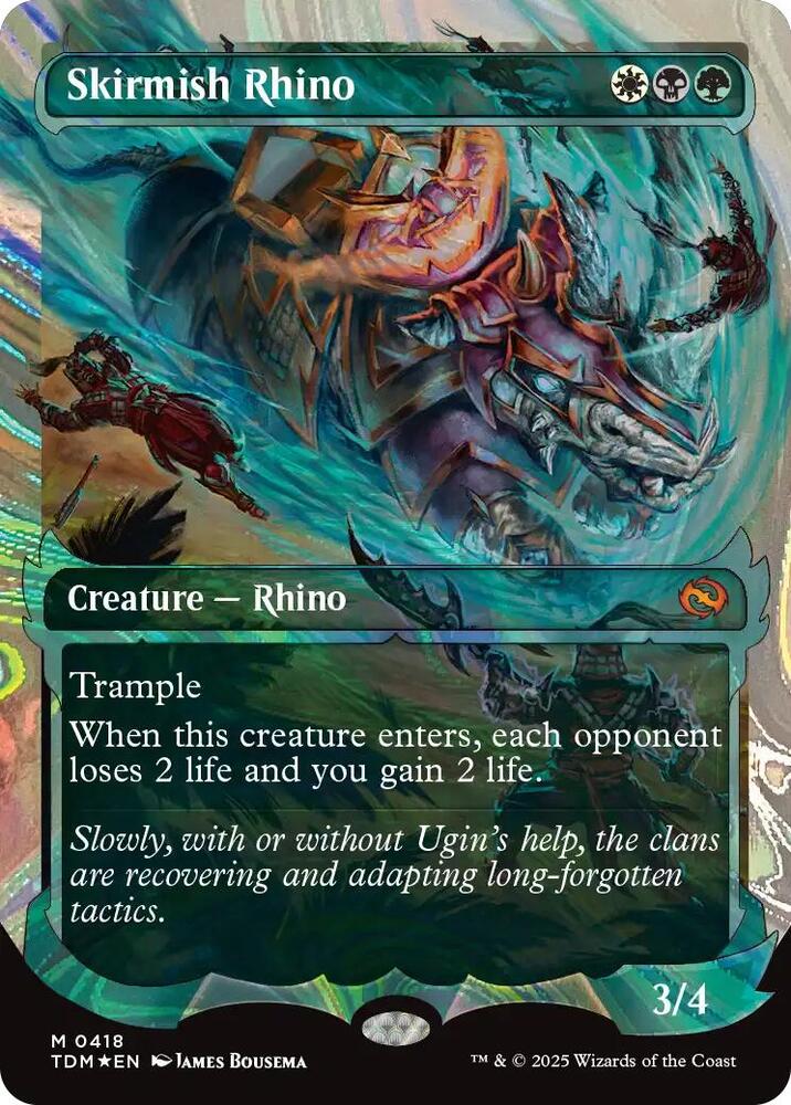 Skirmish Rhino 418/291 (Tarkir: Dragonstorm)  - Showcase Halo Foil
