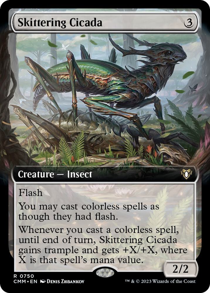 Skittering Cicada 750 (Commander Masters)  - Extended Art Foil