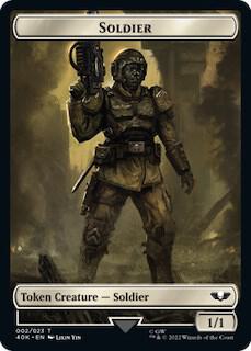 Soldier Space Marine Devastator Double Sided Token Surge Foil 2 // 5 (Universes Beyond: Warhammer 40,000)  - Surge Foil
