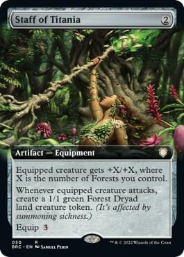 Staff of Titania Extended Art 50 (Commander: The Brothers' War)  - Foil