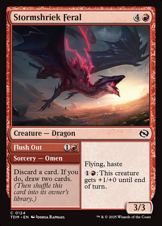 Stormshriek Feral // Flush Out 124/291 (Tarkir: Dragonstorm)  - Foil