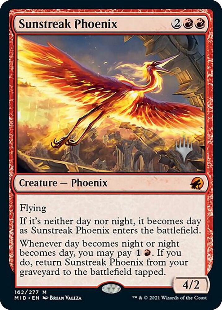 Sunstreak Phoenix 162 (Promo Pack: Innistrad: Midnight Hunt)  - Foil