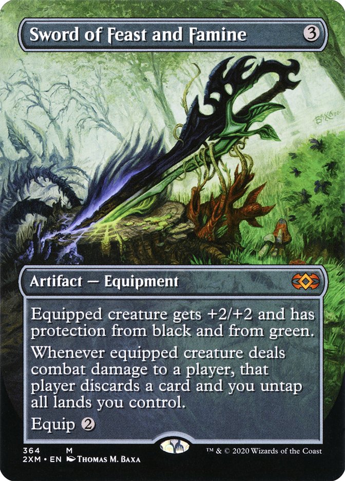 Sword of Feast and Famine 364/332 (Double Masters) - Borderless Foil