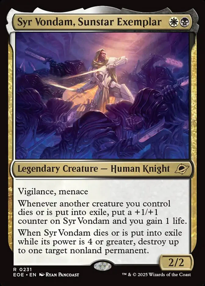 Syr Vondam, Sunstar Exemplar 231/276 (Edge of Eternities)  - Foil