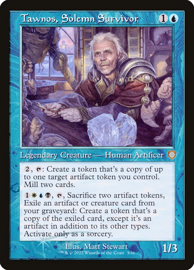 Tawnos Solemn Survivor Retro Frame 3 (Commander: The Brothers' War)  - Foil