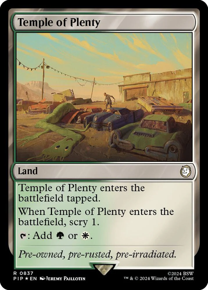 Temple of Plenty Surge Foil 837 (Universes Beyond: Fallout)  - Surge Foil