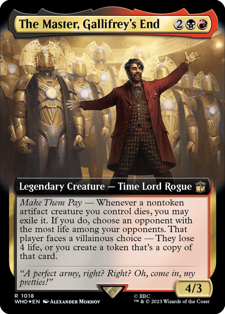 The Master, Gallifrey's End 1018/331 (Universes Beyond: Doctor Who)  - Extended Art Surge Foil