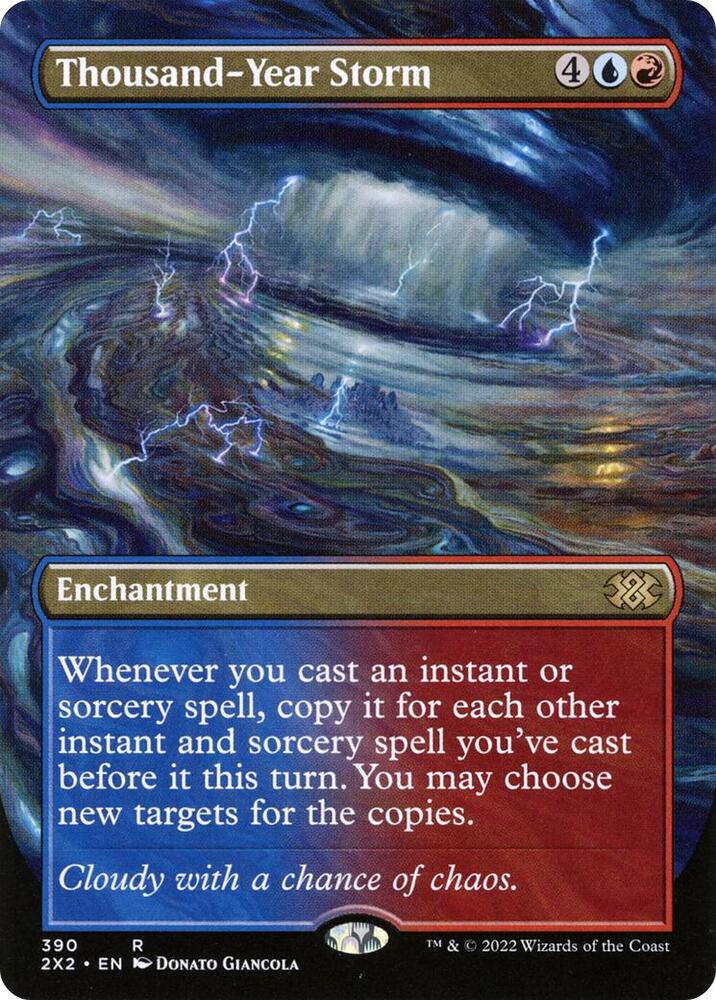 Thousand Year Storm Borderless 390 (Double Masters 2022)  - Foil
