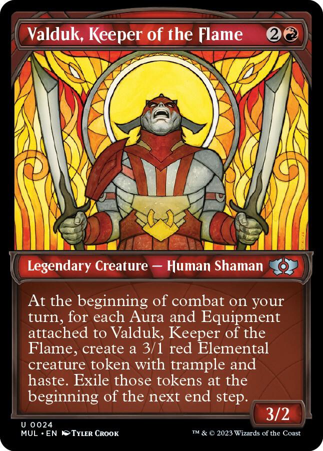 Valduk, Keeper of the Flame 24/65 (March of the Machine: Multiverse Legends)  - Showcase Foil