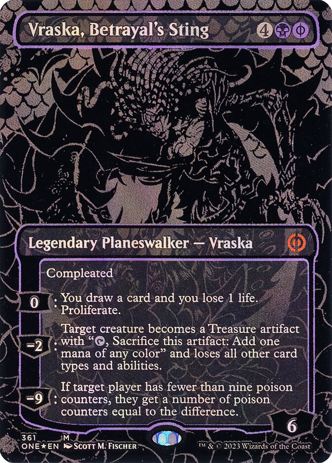 Vraska, Betrayal's Sting 361/271 (Phyrexia: All Will Be One)  - Oil Slick Foil