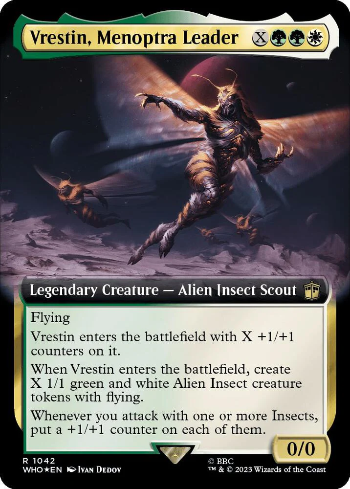 Vrestin, Menoptra Leader 1042/331 (Universes Beyond: Doctor Who)  - Extended Art Surge Foil