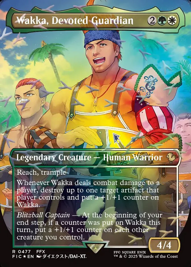 Wakka, Devoted Guardian 477/100 (Commander: FINAL FANTASY) - Borderless Chocobo Track Foil