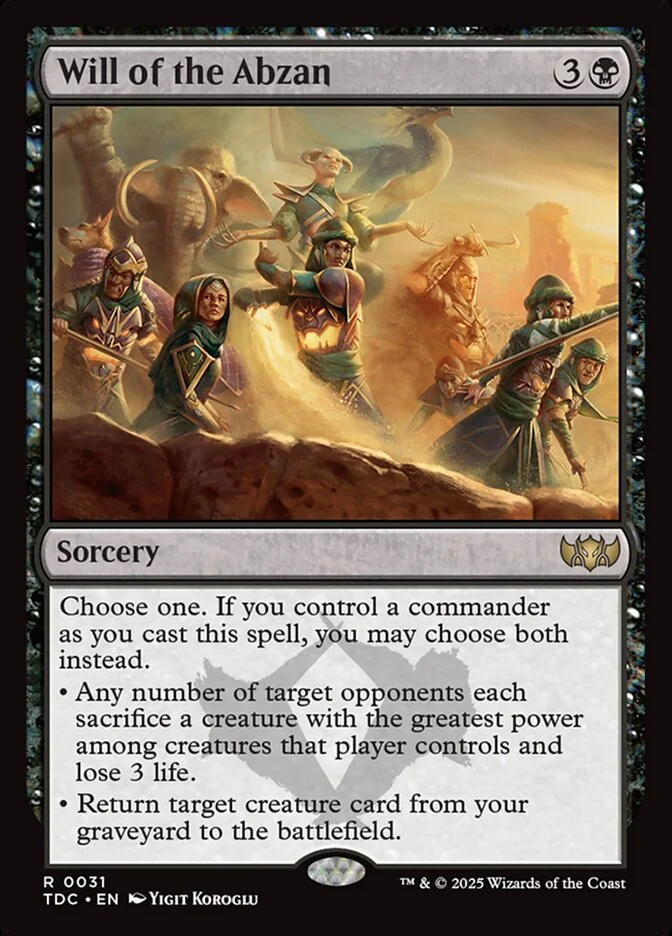Will of the Abzan 31 (Commander: Tarkir: Dragonstorm)