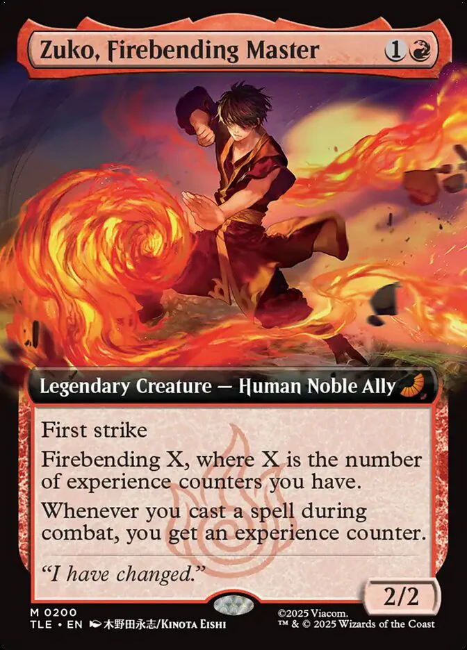 Zuko, Firebending Master 200/317 (Avatar: The Last Airbender: Eternal-Legal)  - Extended Art Foil